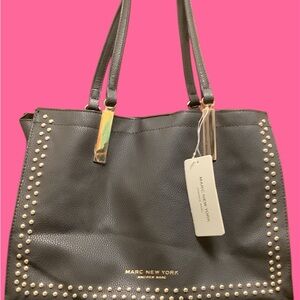 Marc New York black bag. Has short straps for over the shoulder and a long strap